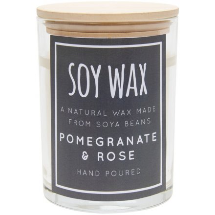 Pomegranate & Rose Large Soy Wax Candle 