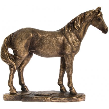 Standing Horse Bronzed Figure 