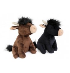 An adorable mix of soft and cuddly Highland Cow Doorstops in an assortment of black and brown tones 