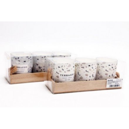 Mink/Grey Terrazzo Candle Sets 