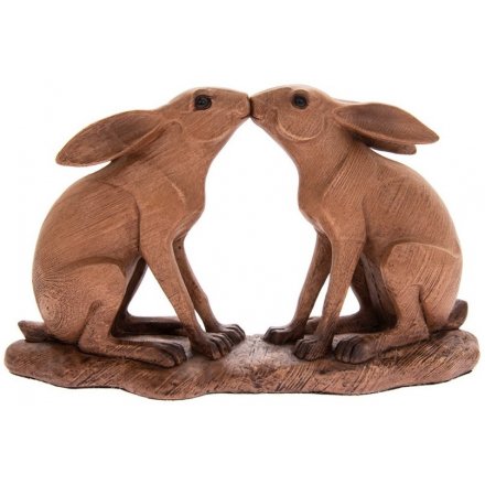 Animal Kingdom Wooden Kissing Hares
