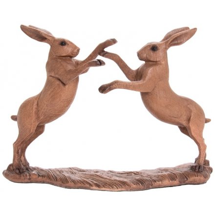 Animal Kingdom Wooden Boxing Hares