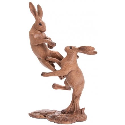 Animal Kingdom Wooden Fighting Hares