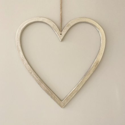 Raw Nickel Finish Heart, 50cm