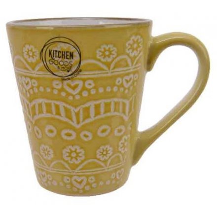 Floral Yellow Mug