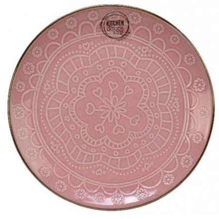 Floral Mandala Dinner Plate - Pink