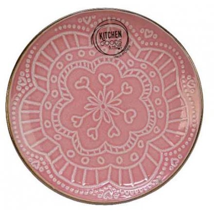 Floral Pink Breakfast Plate