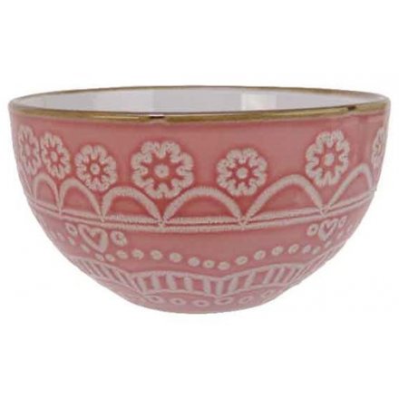 Floral Mandala Large Bowl - Pink