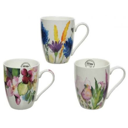 Floral Watercolour Mugs, 3a