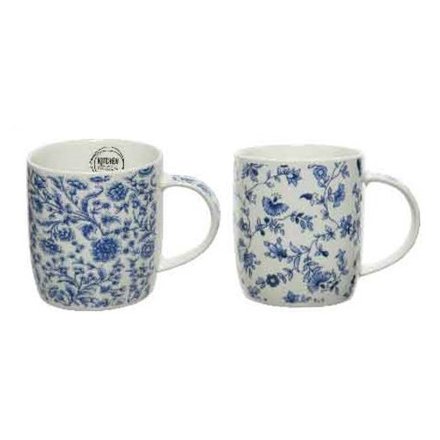 Blue Floral Mug, 2sst