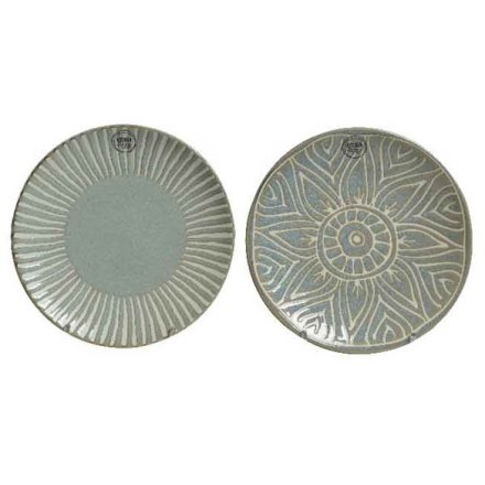 Stoneware Inspired Porcelain Plates, 26cm  
