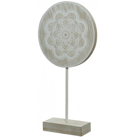 Mandala Print Wooden Disc 