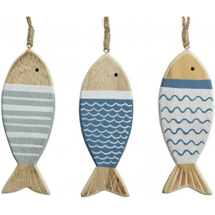 Hanging Wooden Fishes 