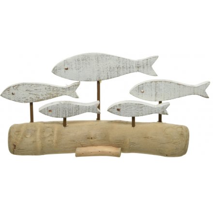 Driftwood Fish On Stand, 39cm 