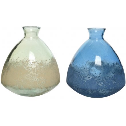 Recycled Glass Vases, 2asst 