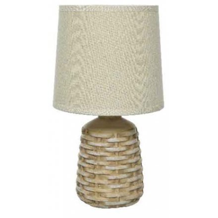 Natural Woven Based Lamp 33cm