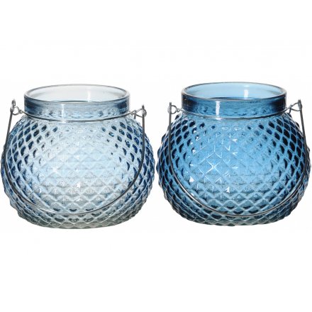 12.5 cm Blue Diamond Lanterns, Medium