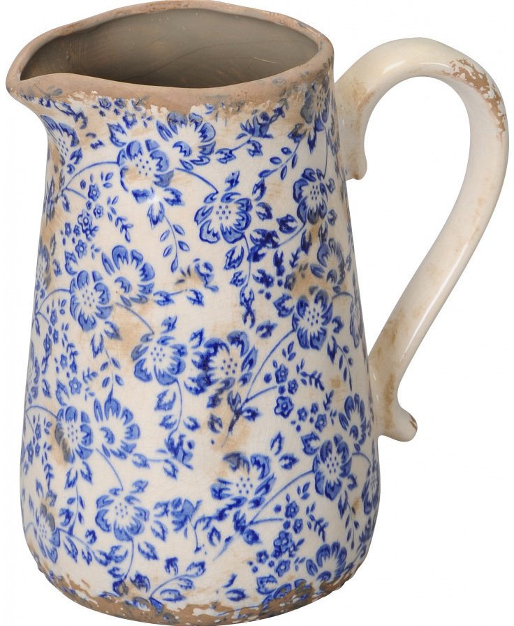 23.5 cm Blue Floral Jug, Large 47280 Interior Decor / Jugs & Vases