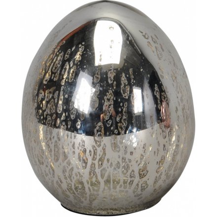 14 cm Decorative Silver Egg, Large