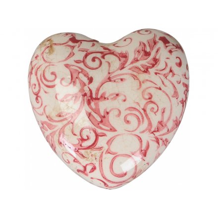 8.5 cm Vintage Floral Heart, Small