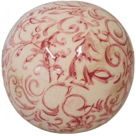 12 cm Vintage Floral Sphere, Medium