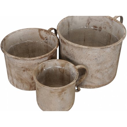 Large Cup Planters, 3 assorted, 31 cm