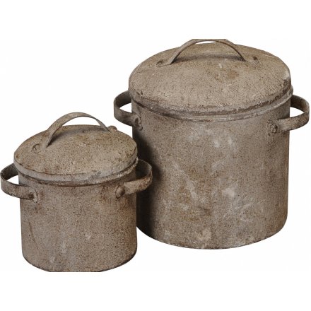 Rustic Pot Planters, Set of 2
