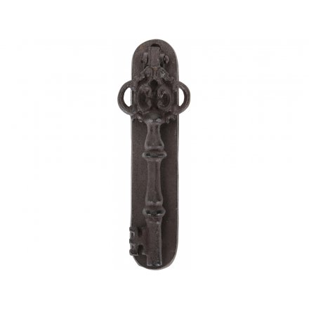 Distressed Cast Iron Key Door Knocker, 19.5cm 
