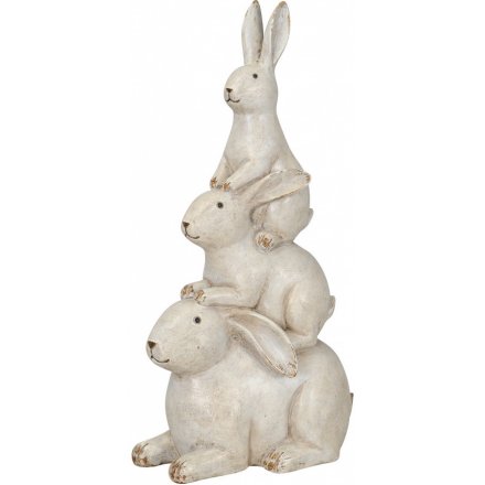 Shabby Chic Stacking Hares
