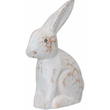 Rustic Wooden Rabbit, 10 cm