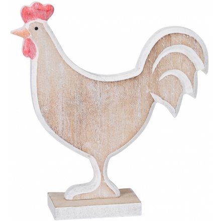 Wooden Chicken Ornament, Small 14.5 cm