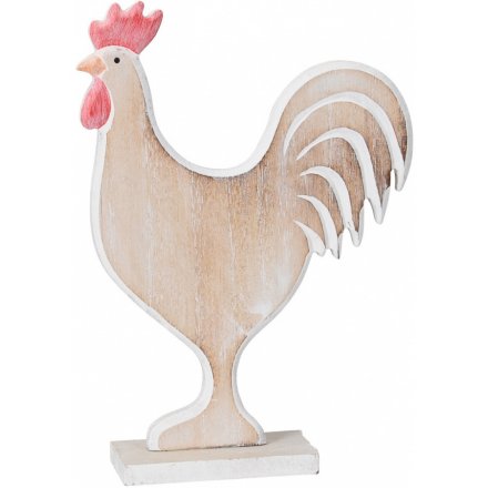 Wooden Chicken Ornament, Large 21 cm