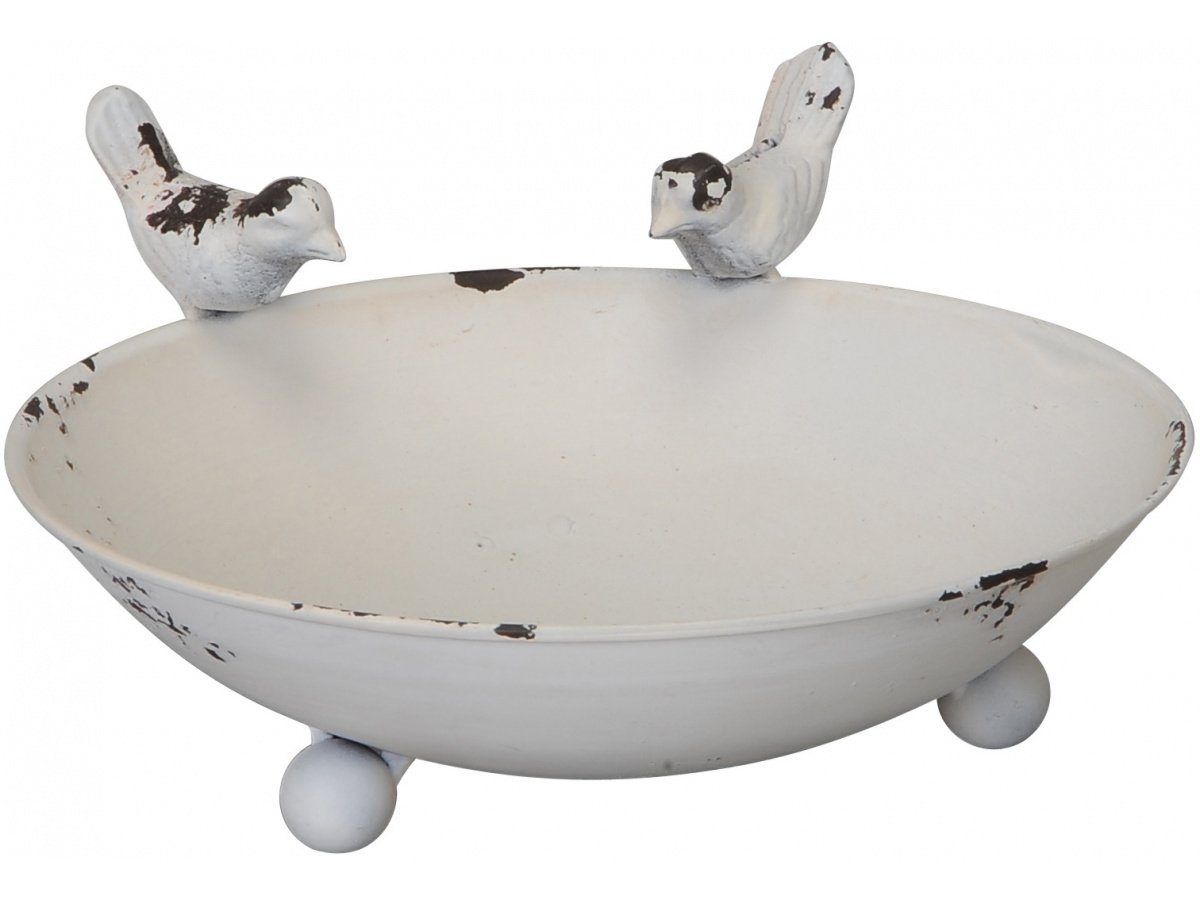 White Bird Bath 25 cm 47382 Outdoor Living / Decorative Accessories
