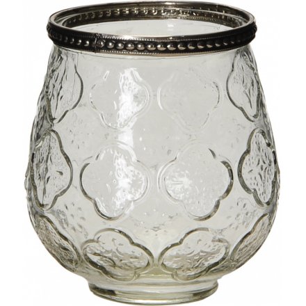 Vintage Glass T-Light Holder 11 cm