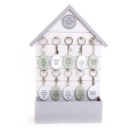 Potting Shed 5.5 cm Keyrings and Stand