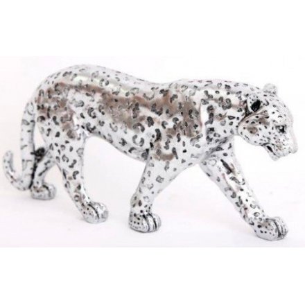 Silver Luxe Leopard, 41.5cm 
