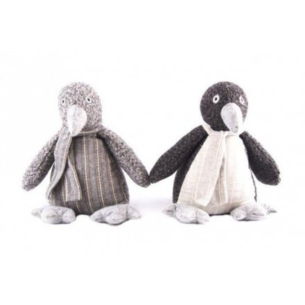 22 cm Grey Penguin Doorstops 