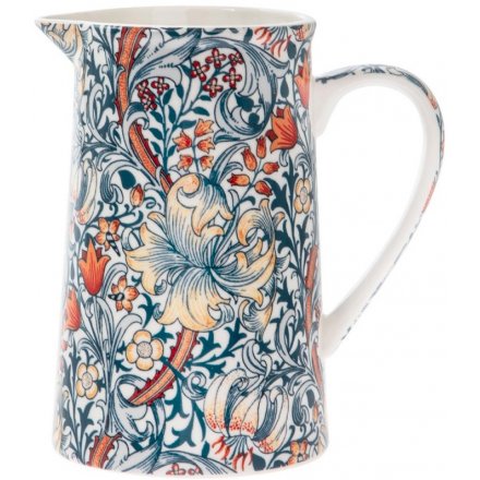 Gold and Blue Lily Jug