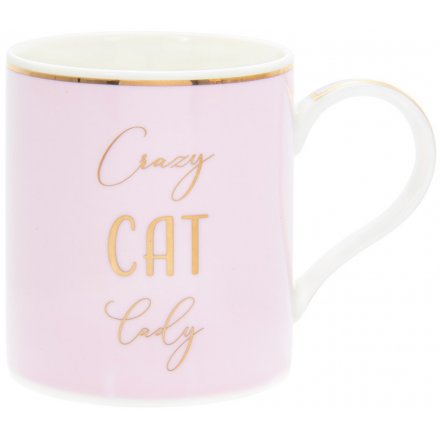 Pink/Gold Cat Lady Mug 