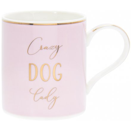 Pink/Gold Dog Lady Mug