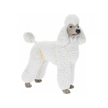 White Poodle Dog 16 cm