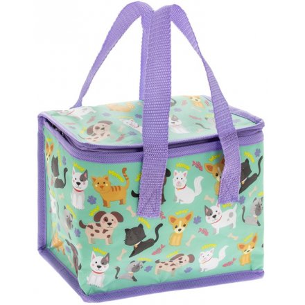 Cartoon Cats and Dogs Lunch Bag 