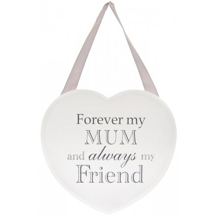 Grey and White Heart Plaque - Forever My Mum