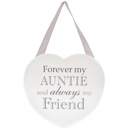 Forever My Auntie White Heart Plaque, 18cm