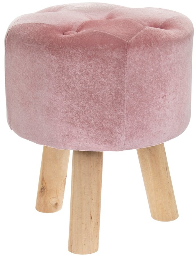 LP44403 / Pink Velvet Stool 47832 Homeware / Furniture / Display