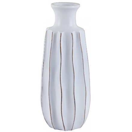 Rustic White Vase, 14cm 