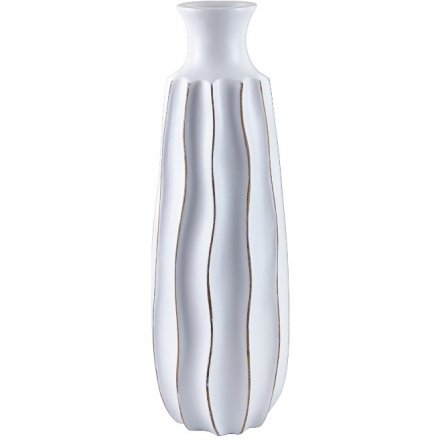 Tall Rustic White Vase, 46cm 
