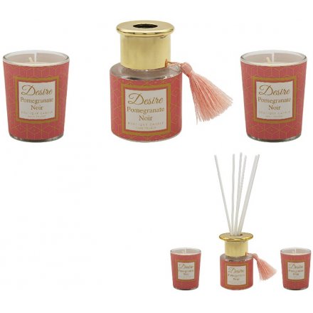 Desire Diffuser and Candle Set - Pomegranate