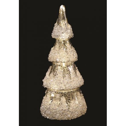 Glitter Gold Tree With LED, 21cm 