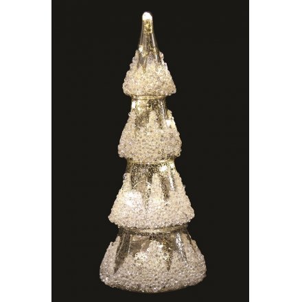 Glitter Gold Tree With LED, 26cm 